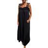 Women's Sleeveless Maxi Dress Ruffle Strap Square Neck Long Dress Casual Boho A-line Dress with Pocket Summer Beach Sundress