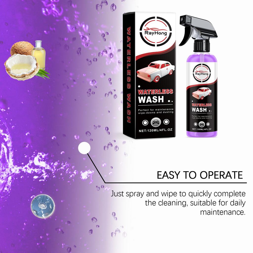 Car Cleaner and Car Tire Shine Spray - Foaming, Stain-Removing, No-Rinse and Tire-Caring
