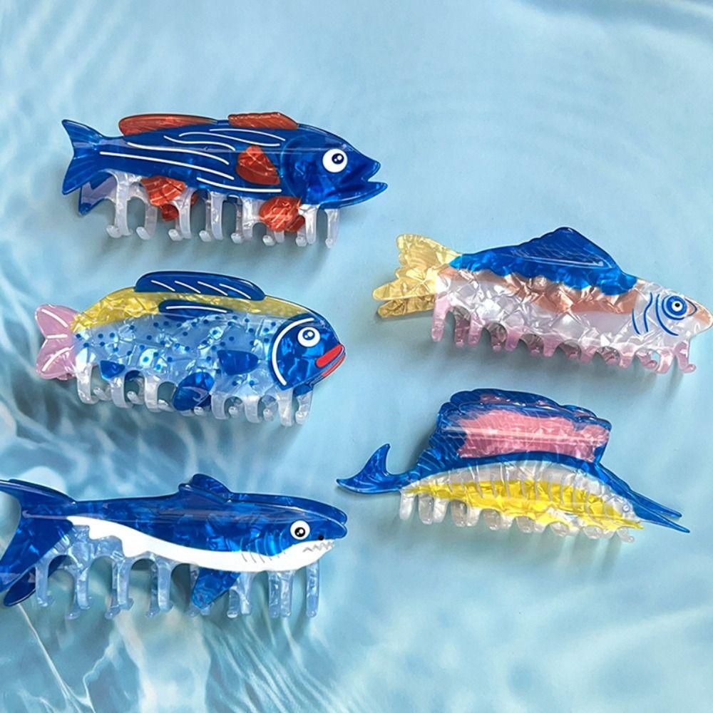 Hairpin Marine Life Fish Hair Clip Pvc Fish Grab Clip Sweet Ocean Animal Hair Claw  Vacation
