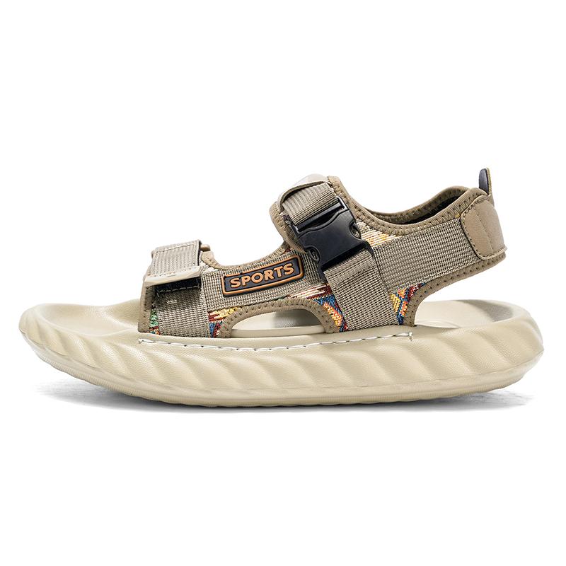 Fashion Summer Adolescent Breathable Flat Bottomed Soft Fashionable Leisure Sandals Men's Ventilation Non-slip Seaside Outdoor Sandals