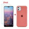 Case and Screen Protector - Apple - iPhone 11 Pro - Red - Tempered Glass - TPU Silicone