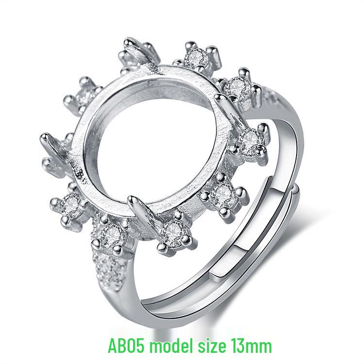 Silver-Plated Adjustable Ring Setting for Women - Multiple Sizes Available