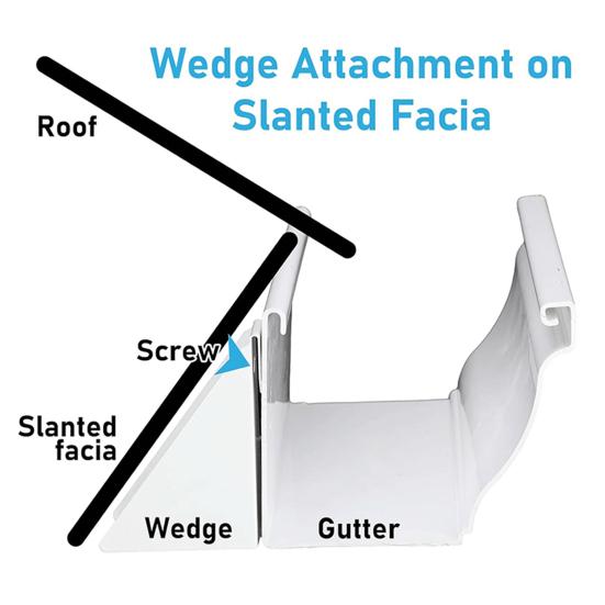 25 Pcs White Aluminum Gutter Wedges Leveling Shims for 5-Inch K-Style Gutters DIY Gutter