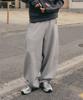 Zero Side Deep Tuck Loop Curved Sweatpants [Melange Grey]