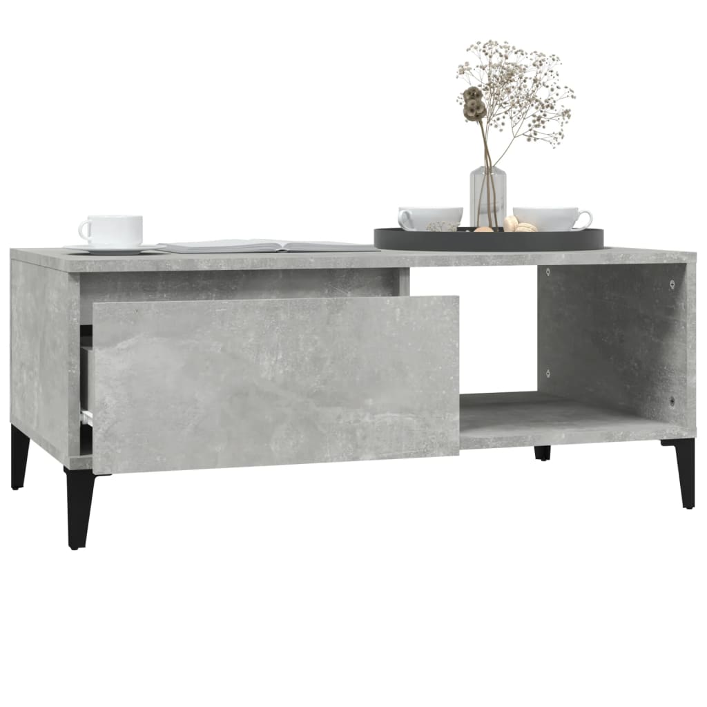 Coffee Table Concrete Grey 90 x 50 x 36.5 cm Particleboard