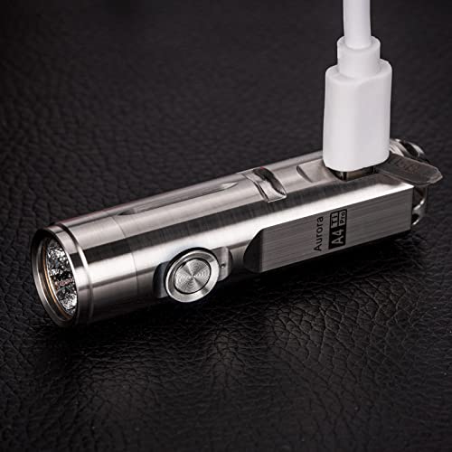 RovyVon A4 Pro Titanium Keychain Flashlight, Ultra-Bright 650 Lumens Small EDC Flashlight for Home, Outdoor, Camping, and Celebrations