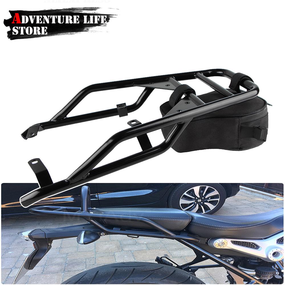 For RNINET Scrambler R NINE T R9T Pure Racer Passenger Back Seat Motorcycle Rear Seat Luggage Carrier Rack with Handle Grip