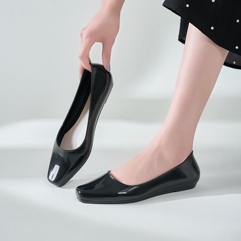 Jelly sandals summer wear low heel non-slip thick heel single shoes shallow mouth bag head fairy casual 36 1570₽