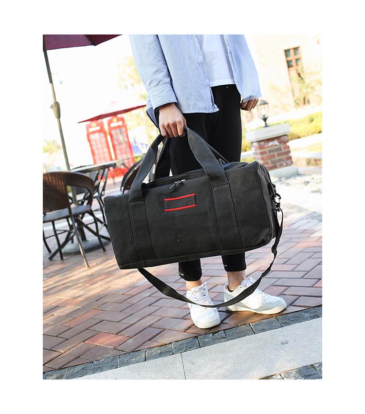 Men's Canvas Travel Tote: Large Capacity Shoulder & Handheld Bag