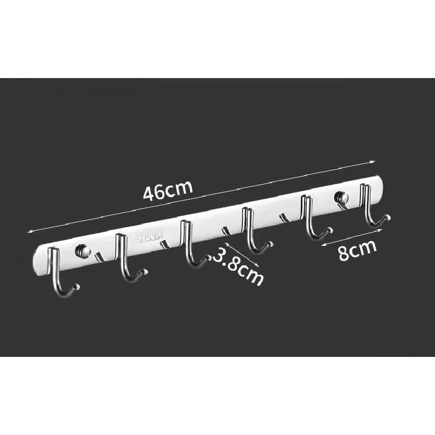 Stainless Steel Hook Hooks Toilet Clothes Hook Kitchen Supplies Hanger Punch-free Hook Rack