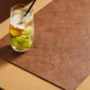 1Pcs Light Luxury Solid Leather Placemat Coffee Brown Pu Table Mat Waterproof Oilproof Heat-Insulated Plate Bowl Pad Table Decor