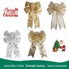 Christmas Gold Sequin Mesh Bow for DIY Decorations