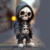 Black Skeleton Figurines Resin Skeleton Doll Cute Skull Statue  Car Instrument Panel