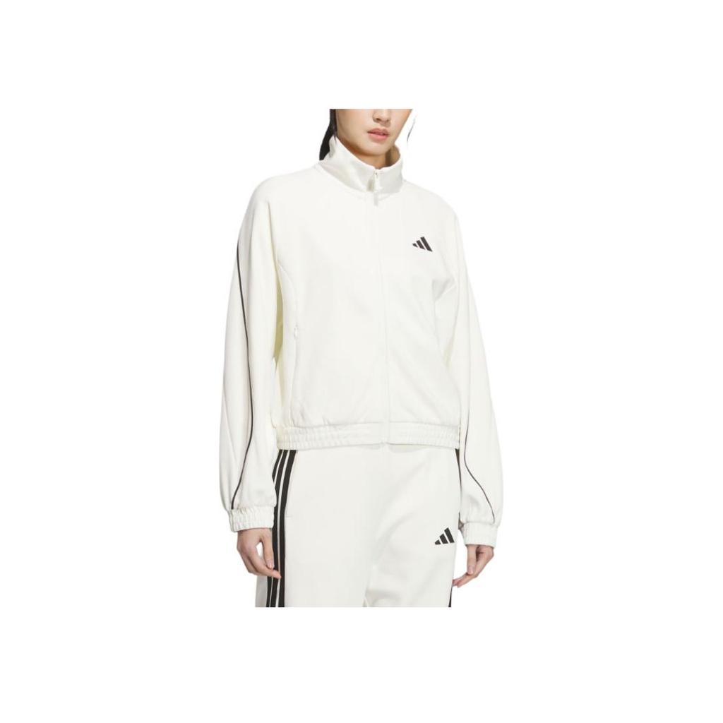 Adidas SS25 Stadium Knit Loose Fit Stand Collar Versatile Jacket Women Jacket KC0017