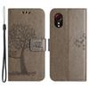 For Samsung Galaxy Xcover7 Cell Phone Case Owl Tree Imprinted Leather Folding Stand Cover