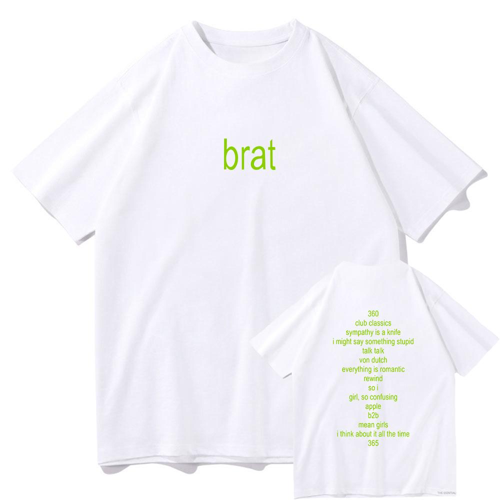 Charli Xcx mit Special Guest Shygirl T-Shirts Brat Album Herren-/Damenbekleidung Ästhetische Unisex Streetwear Baumwoll-T-Shirt