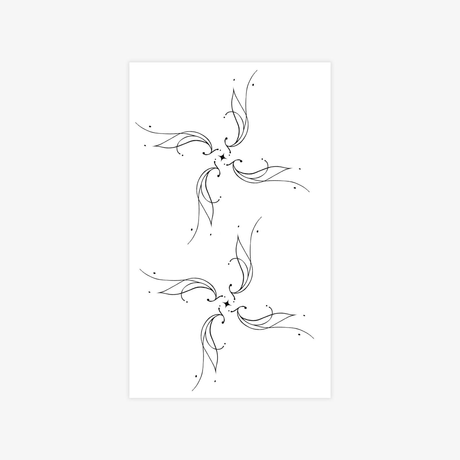 Wind Simple And Advanced Sense Of Personality Small Fresh And Retro With Phoenix Totem Tattoo Sticker 9*15