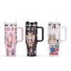 Cartoon 40oz Handle Car Cup 304 Stainless Steel Thermos Cup Outdoor Portable Straw Cup