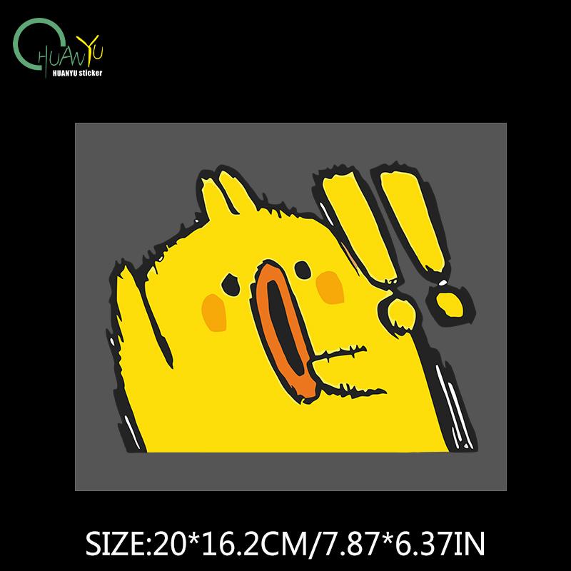 Reflective car sticker; surprised chick car motorcycle electric bike decoration helmet box trunk waterproof sticker;