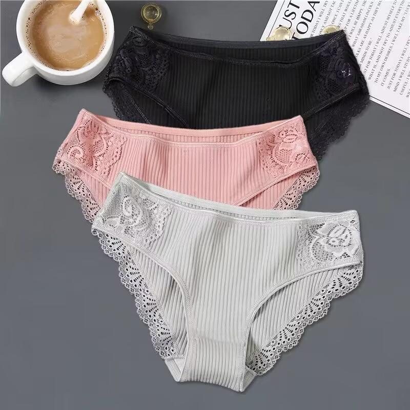 3Pcs/lot Solid Women's Panties Comfort Underwear Skin-friendly Briefs Women Sexy Low-Rise Panty