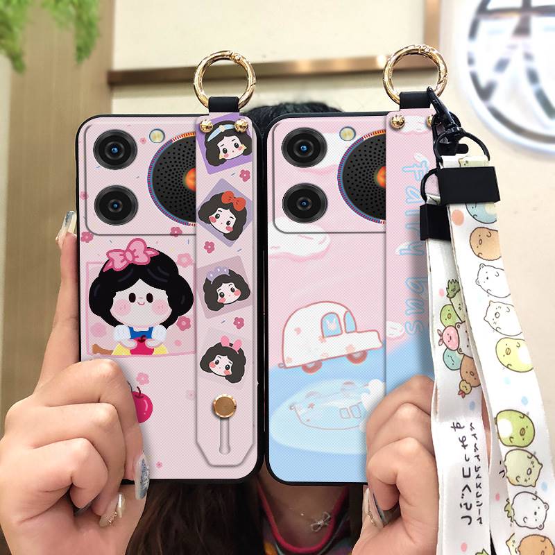 Silicone Wrist Strap Phone Case For ZTE Nubia Music Lanyard Durable Wristband Soft Case Ring Anti-knock Cartoon Cute
