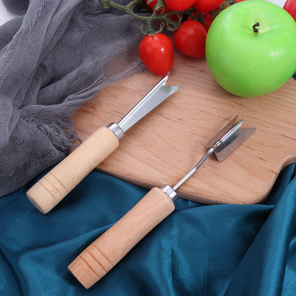 Wooden Handle Pineapple Seed Remover Portable Eye-digging Clip Creative Pineapple Peeler  Home