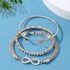 3 Piece Women's Bracelet Copper Retro Personality Fried Dough Twists Bracelet Imitation Gem Exaggerated Punk Bracelet Accessorie