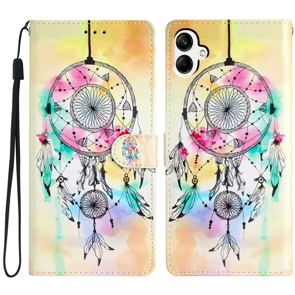 Für Samsung Galaxy A06 4G Brieftasche Hülle PU Leder Musterdruck Ständer Handyhülle mit Riemen