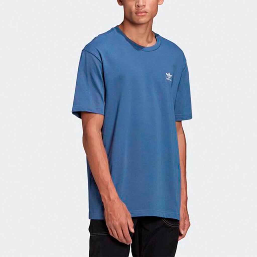 adidas Originals Trefoil Logo Print Breathable Short Sleeve T-Shirt Men Tops Royal-Blue GN3497