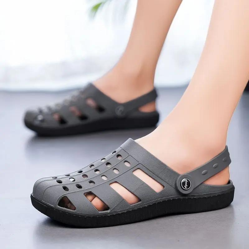Fashion With Platform Men's Sandal Height Descount Number 41 Daily Use Comfortable Trend 2025 New Arrival Casual Color Pvc 39 Male Shoe
