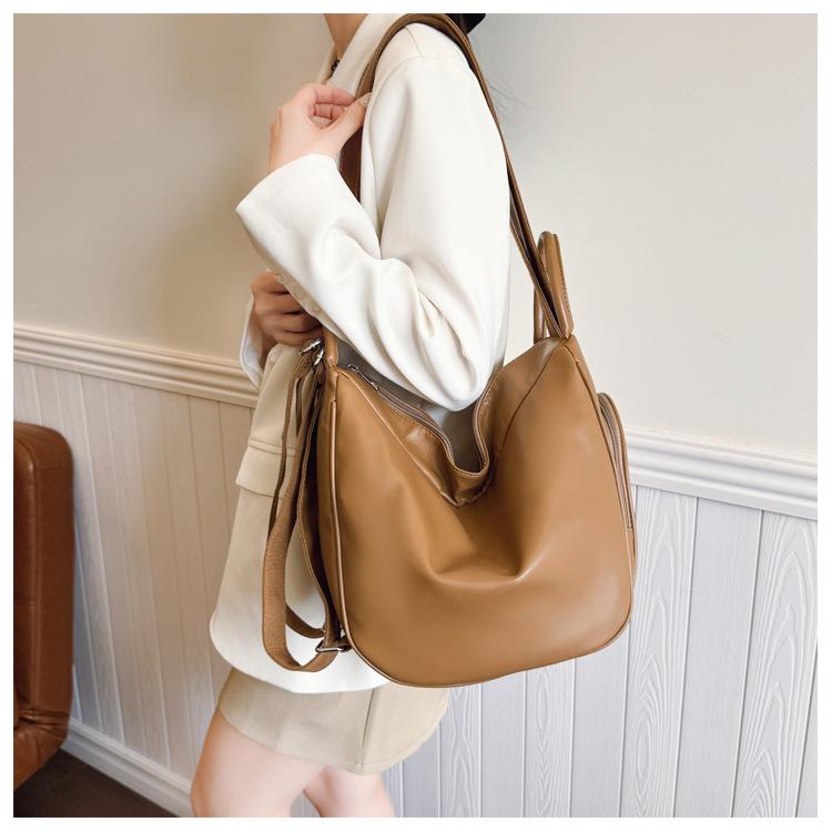 Women's Convertible PU Leather Backpack, Fashion Triangle Tote Bag, Multi-functional Casual Daypack