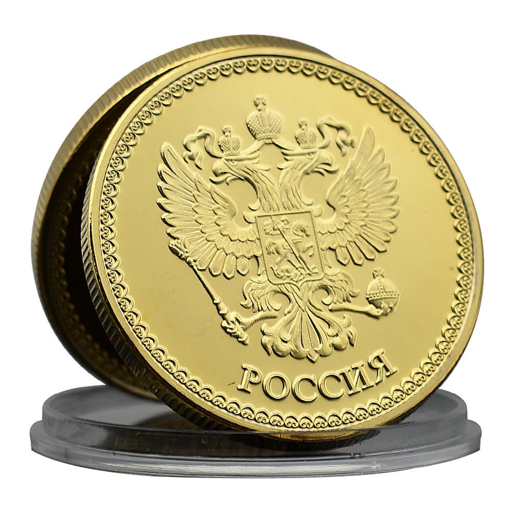 Russian zodiac the Year of the Loong commemorative coins, gold-plated commemorative medals, handicraft coins, Soviet Union foreign coins collection