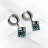 Cyberpunk Alien Circuit Earrings Futuristic Drop Earrings Cuff Earrings Alloy Texture for Science Fiction Enthusiasts