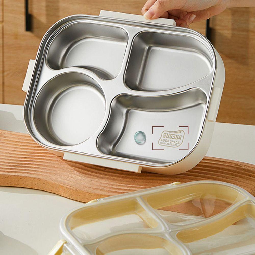 Detachable Insulated Lunch Box Divided Compartment Lunch Box Stainless Steel Lunch Box  Canteen