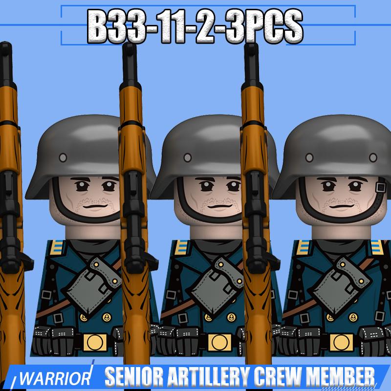WW2 Military Navy Soldier Figures Building Blocks Leader Army Warrior Boat Commander Artillery Accessories Gun Bricks Toys Gifts