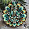 Metal Hamsa Hand Wall Decor Evil Eye Protection Sign Home Art