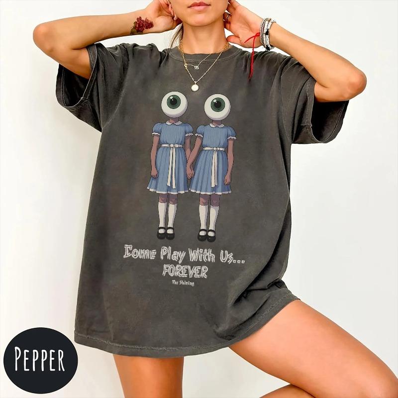 

The Shining Grady Twins Shirt Stanley Kubrick Movie Tee Summer Men s and Women s Loose and Breathable T-shirt Top S