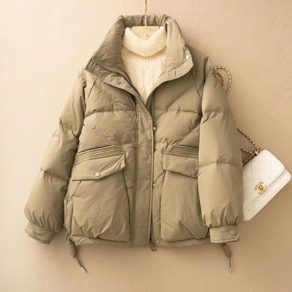 The new versatile down cotton-padded jacket with a loose stand-up collar and thickened coat in the Korean style is trendy