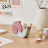 Snail Design Tape Dispenser 3D Printed Dispenser, Universal Packaging Wrapping Holder, Desk Decorative Cutting Tools for Home Office School
