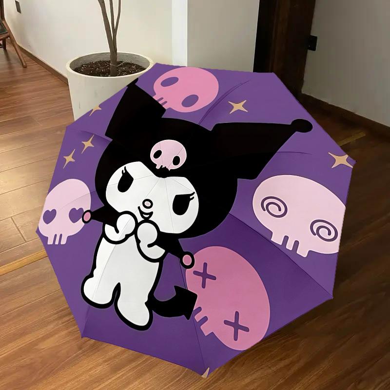 1PC Kuromi Skulls Umbrella-8-Rib Reinforced, Automatic Open, Lightweight & Durable, Cute Fashion Accessory for Outdoor-P2704