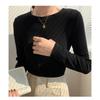 Quality bottoming shirt long-sleeved spring and autumn early autumn inner wear with white crew neck T-shirt women's versatile top
