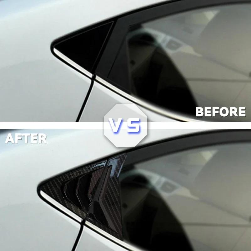 For Hyundai Elantra Avante Sedan 2011-2015 Car Rear Louver Window Side Shutter Cover Trim Sticker Vent Scoop ABS Carbon Fiber