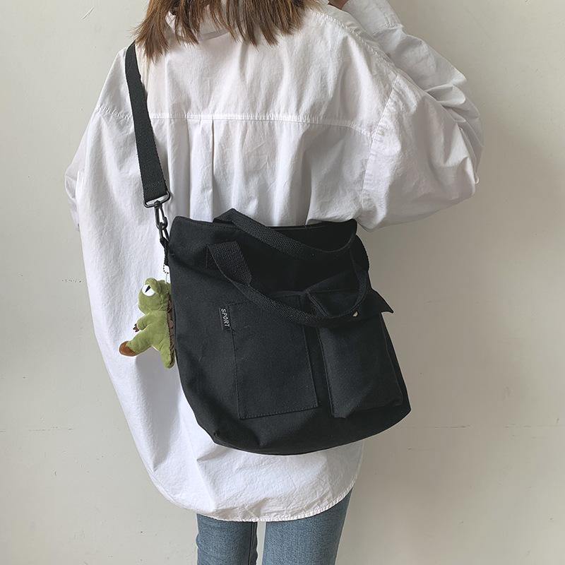 Women Bag Tide Korean Version of the Fashion Tote Canvas Bag Hundred with Crossbody Bag Large Capacity Shoulder Handbag