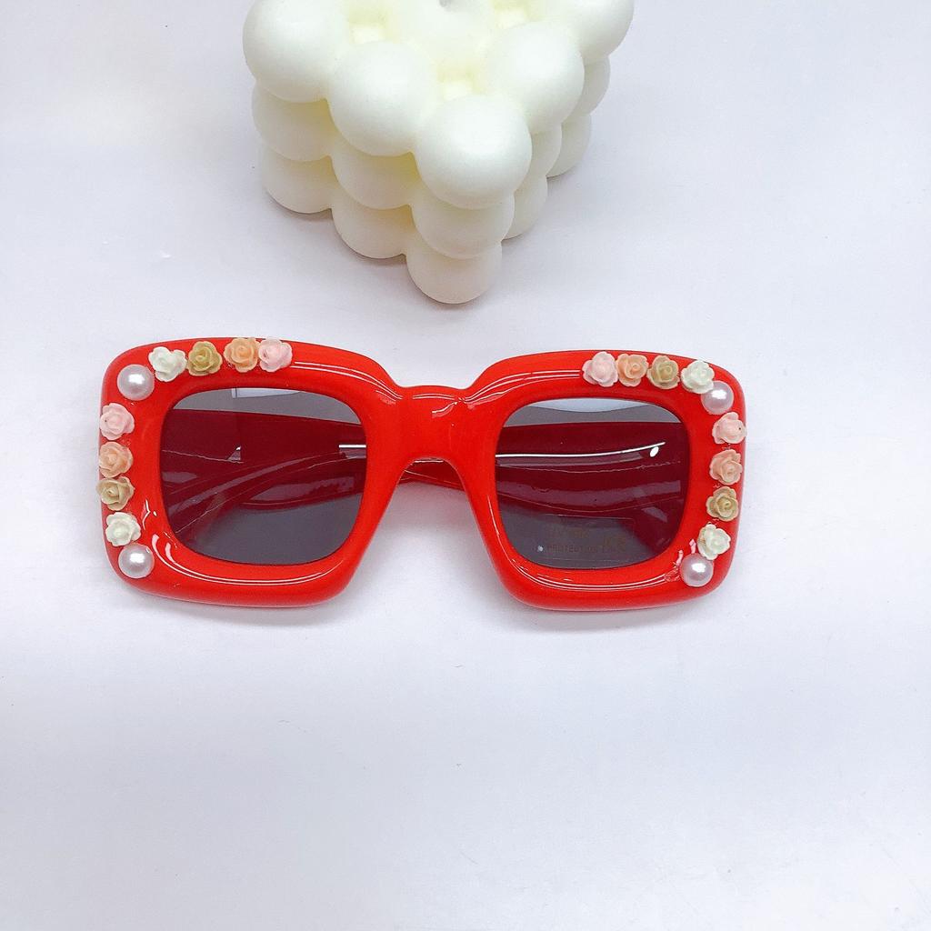 Vintage Fashion Box Children'S Sunglasses Sun Protection Uv Protection Baby Sunglasses Boys And Girls Diy Glasses