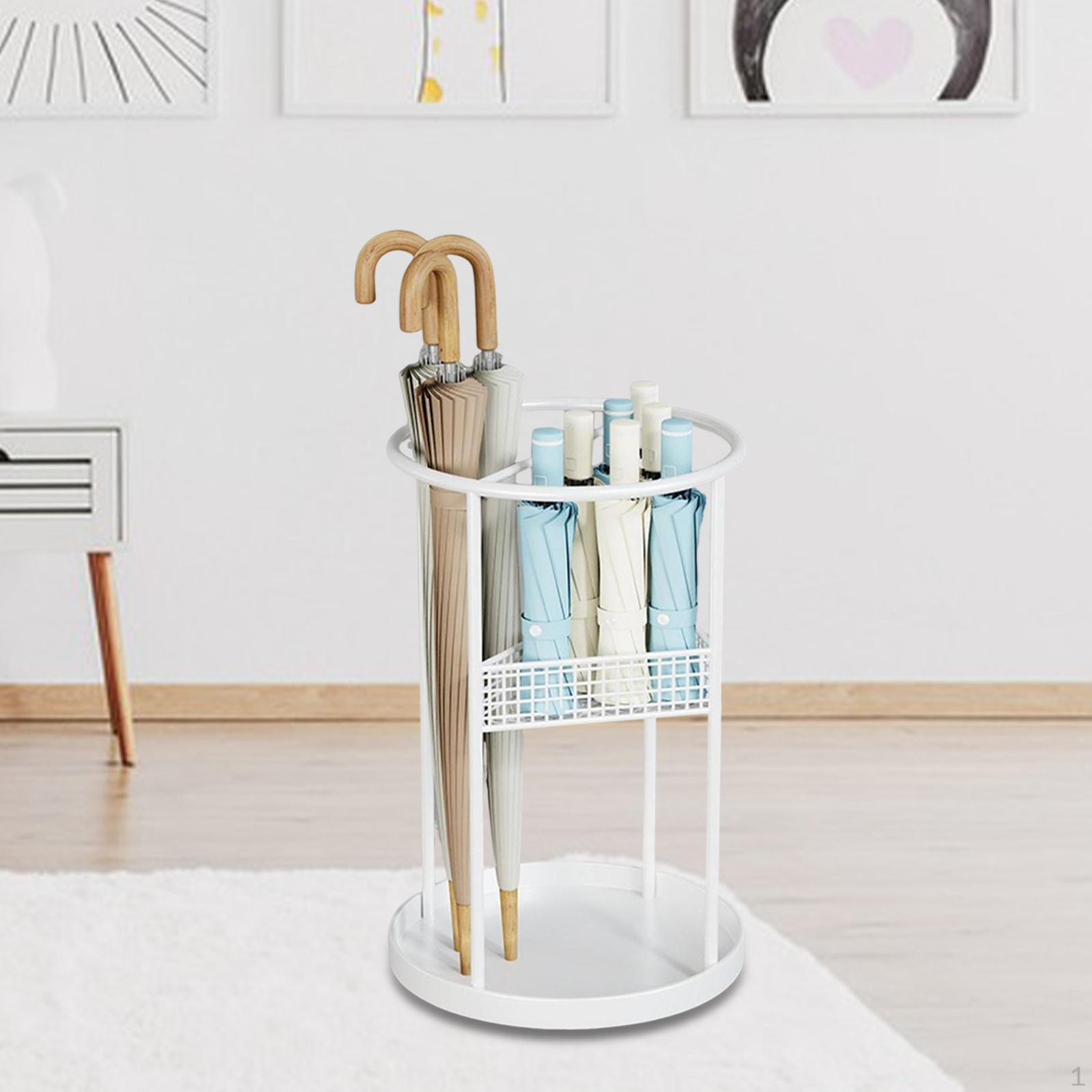 

Компактний тримач для парасольок у вигляді бочки для тростин і палиць для ходьби білий