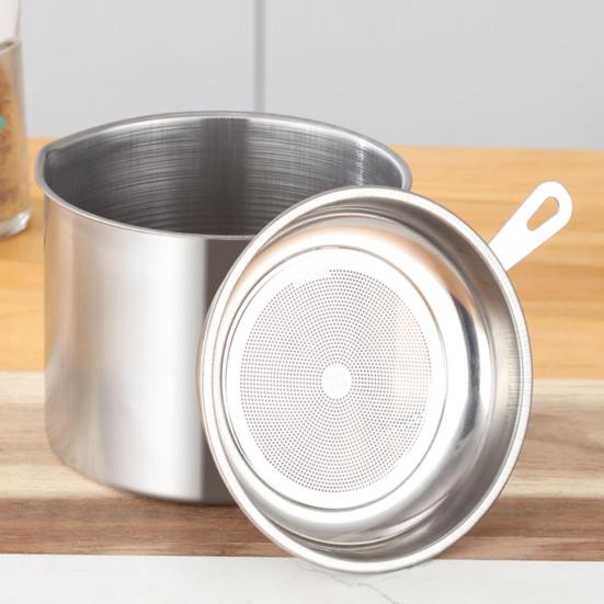 Contenitore Brocca in Acciaio Inossidabile per Olio con Filtro Lattina per Conservazione Olio da Cucina Gadget da Cucina per Conservazione Olio da Cucina Filtraggio