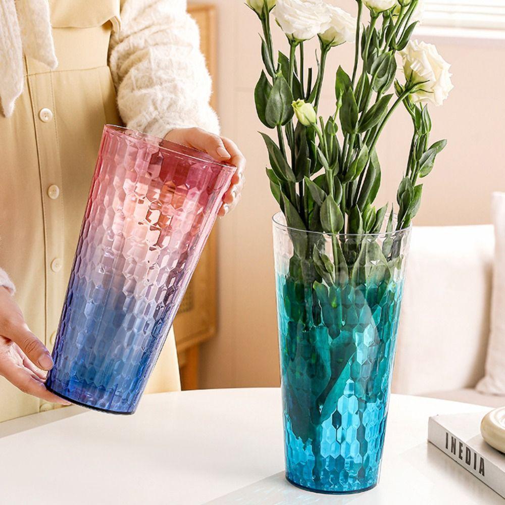 Modern Two-color Vase Simple Hydroponic Flower Planter Hydroponic Vessel Flower Bucket  Home
