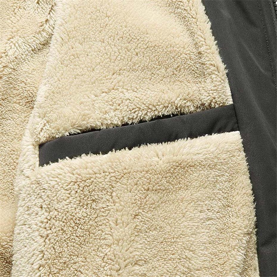 Fleece Jacket Men Winter Thick Jackets Coats Plus Solid Color Jacket Fashion Casual Outwear Coat Warm