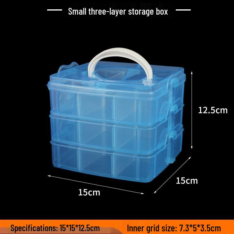 Transparent Multi-Layer Detachable Storage Box for Small Items and Lego Bricks