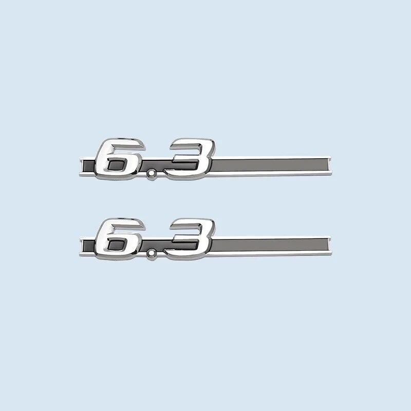 Chrome Glossy Black Letter C63 6.3 Fender Emblem Badge Car Sticker for Mercedes Benz AMG W207 W211 W212 W203 W204 W205 C63 E63